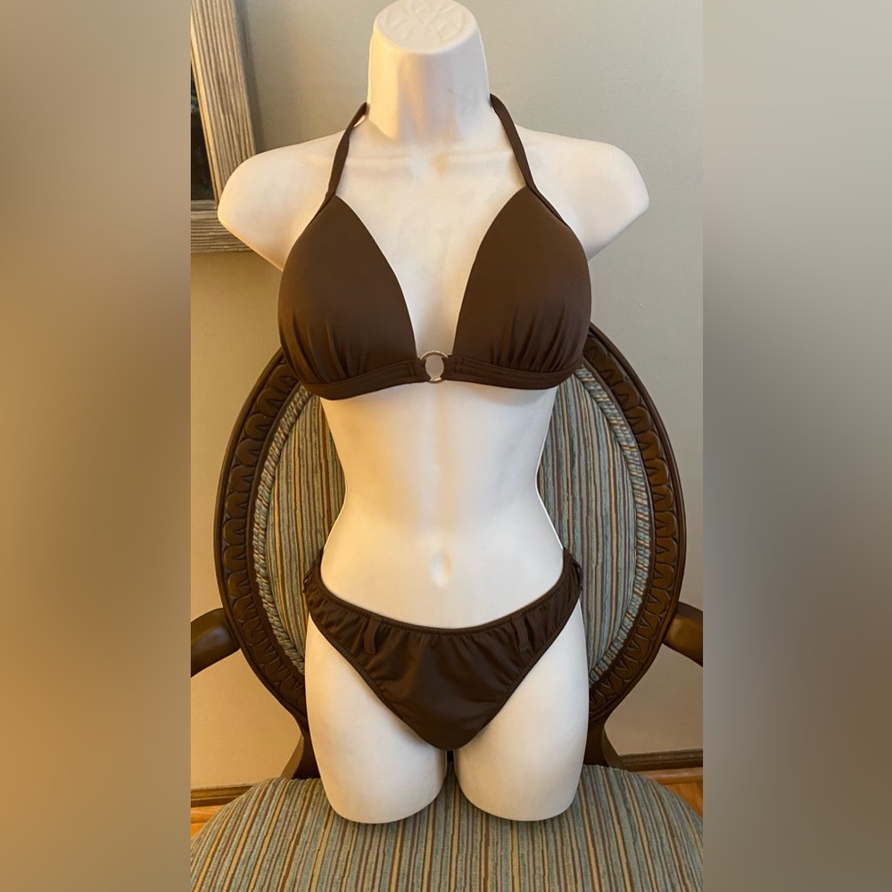 VENUS Brown Halter Bikini Set